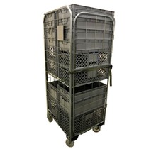 Nestable Roll Container with 4 sides with Eurocrates Euroboxes