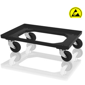 Wózek transportowy 60x40 cm Czarny Eurobox ESD