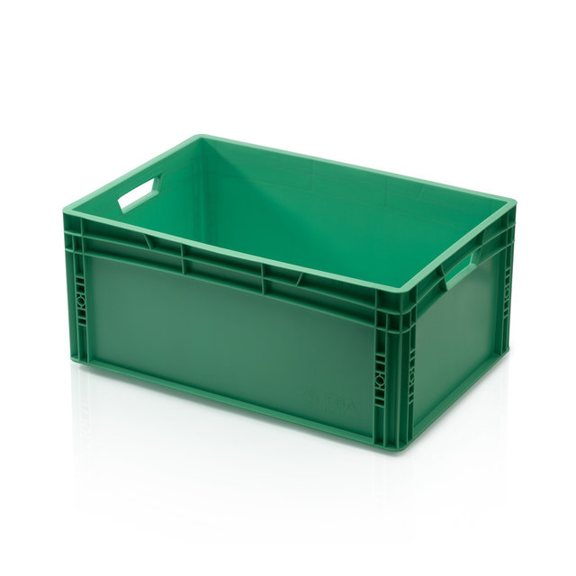 Skrzynka Plastikowa EURO 60x40x27 cm Zielona z zamkniętymi uchwytami Eurobox KLT