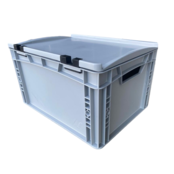 Skrzynka Plastikowa EURO 40x30x23.5 cm z pokrywą otwarte uchwyty Eurobox KTL