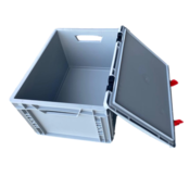 Skrzynka Plastikowa EURO 40x30x23.5 cm z pokrywą otwarte uchwyty Eurobox KTL