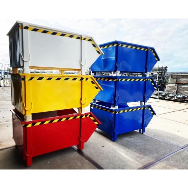 Construction container Red Debris Container Waste container for Construction 1000L 1500 kg Construction container Red Debris Container Waste container for Construction 1000L 1500 kg
