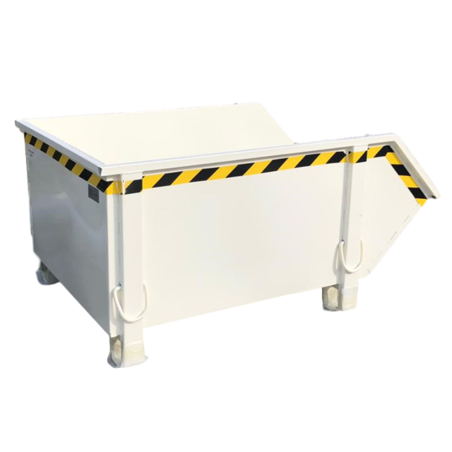 Kontener budowlany ocynkowany ogniowo Kontener na gruz Kontener na odpady budowlane 1000L 1500 kg Biały