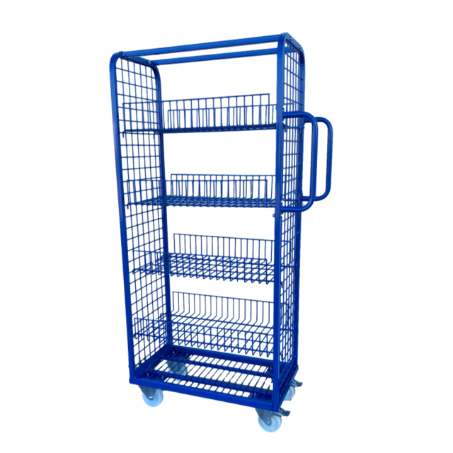 Wózek kontener siatkowy kompletacyjny z uchwytami  70x40x156 cm