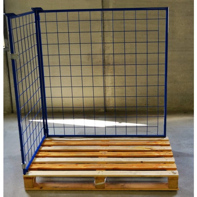 Cage Container steel H1200mm folding window on short side for europallet