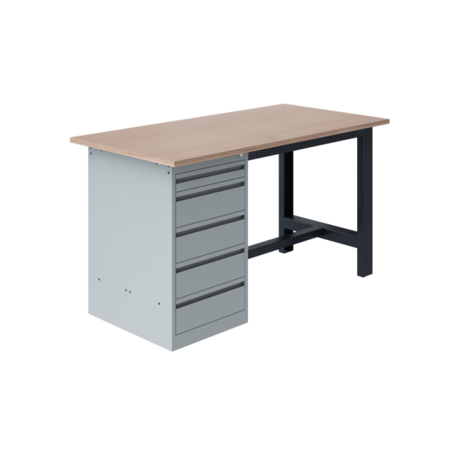 Ergonomic worktable SI-model gray anthracite 1500 kg heavy duty