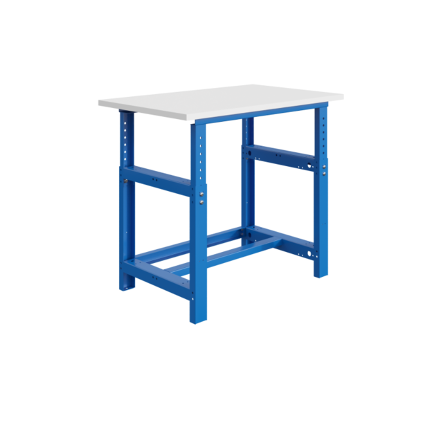 Mechanically height-adjustable worktable SI-model industrial blue 1000 kg heavy duty