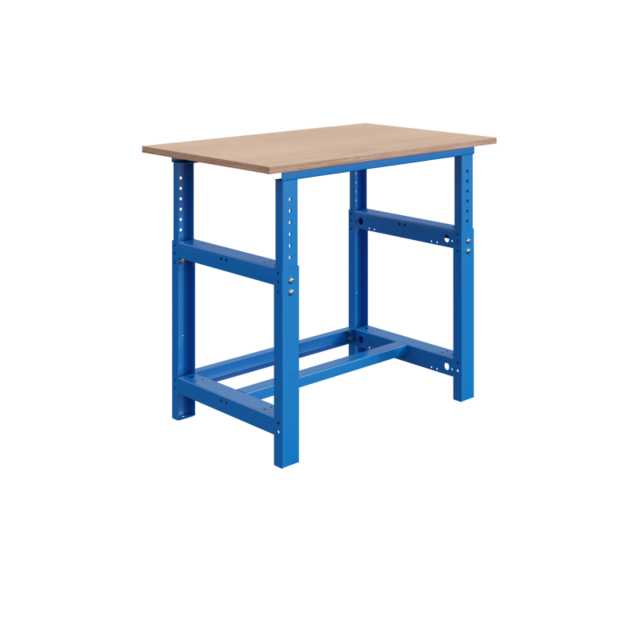 Mechanically height-adjustable worktable SI-model industrial blue 1000 kg heavy duty