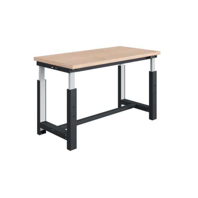 Electrically height-adjustable worktable SI-model gray anthracite 300 kg heavy duty