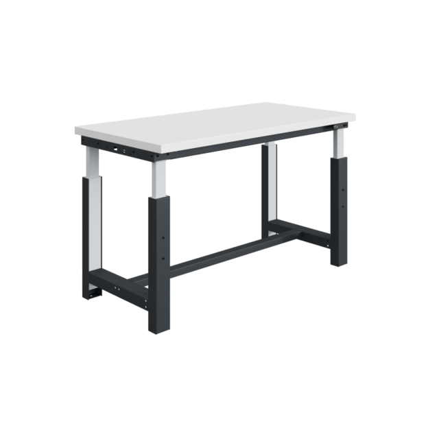 Electrically height-adjustable worktable SI-model gray anthracite 300 kg heavy duty
