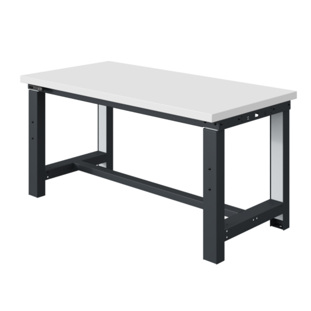 Electrically height-adjustable worktable SI-model gray anthracite 300 kg heavy duty