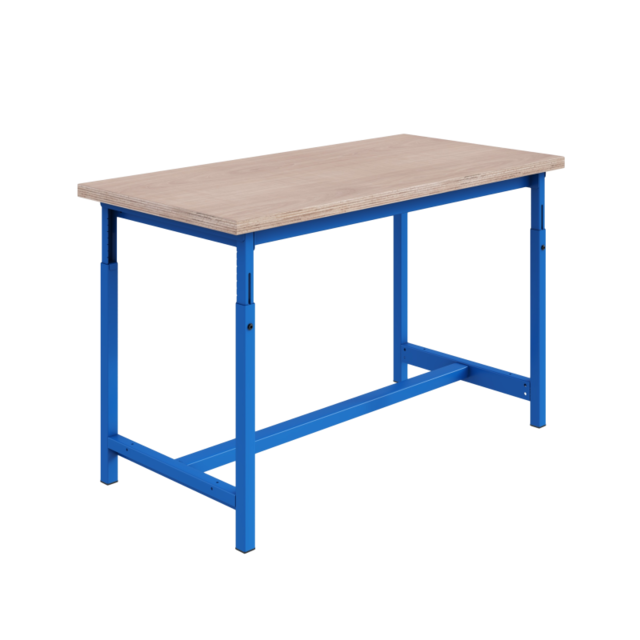 Ergonomiczny stół roboczy przemysłowy regulowany PTH 300 kg model Błękitny