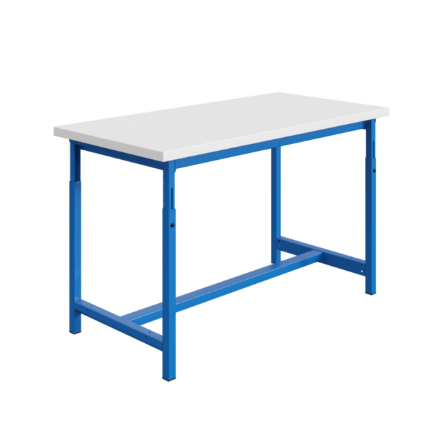 Ergonomiczny stół roboczy przemysłowy regulowany PTH 300 kg model Błękitny