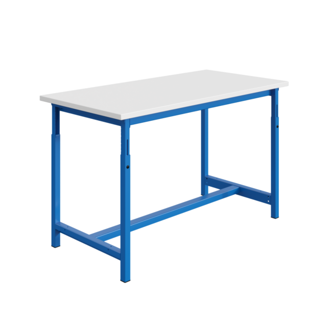 Ergonomiczny stół roboczy przemysłowy regulowany PTH 300 kg model Błękitny