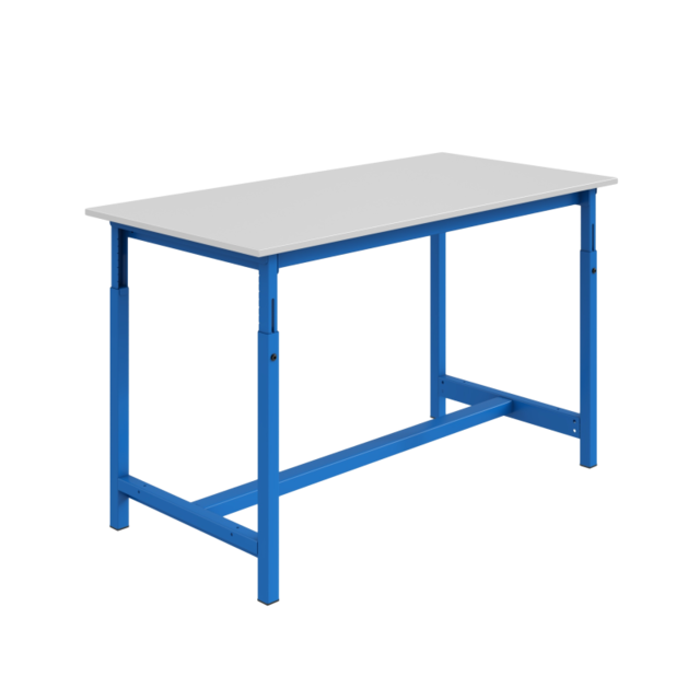 Ergonomiczny stół roboczy przemysłowy regulowany PTH 300 kg model Błękitny