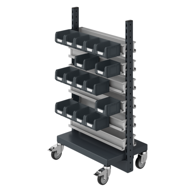 Workshop Trolley with rail for storage bins SPR 331 Storage Trolley