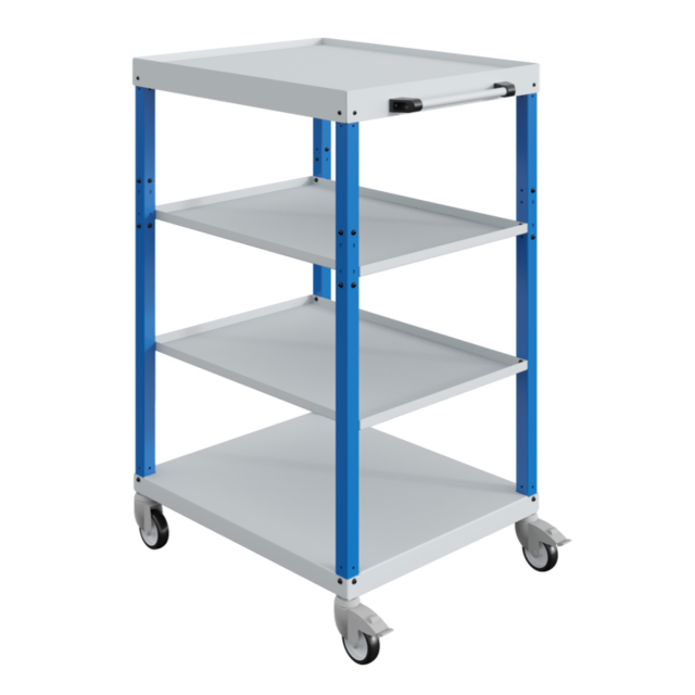 Workshop trolley CAR with 4 trays Industrial Blue Workshop trolley CAR with 4 trays Industrial Blue