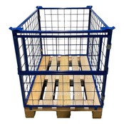 Cage Container steel H800mm folding window on short side for europallet Cage Container steel H800mm folding window on short side for europallet
