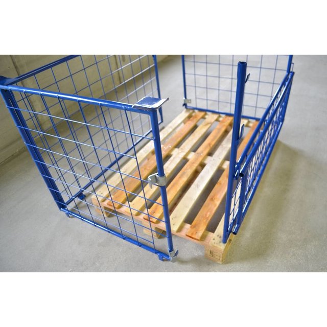 Cage Container steel H800mm folding window on short side for europallet Cage Container steel H800mm folding window on short side for europallet