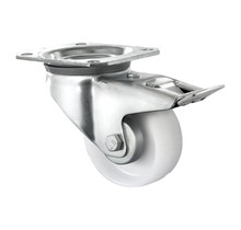 Swivel wheel with brake Polypropylene white 80 mm diameter 80 kg load capacity