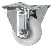 Fixed wheel Polyamide A white 80 mm diameter 130 kg load capacity Fixed wheel Polyamide A white 80 mm diameter 130 kg load capacity