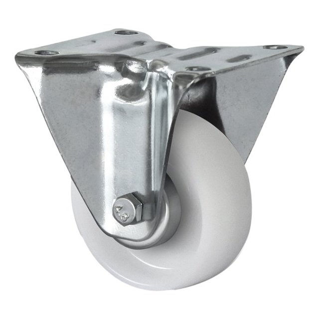 Fixed wheel Polyamide A white 80 mm diameter 130 kg load capacity Fixed wheel Polyamide A white 80 mm diameter 130 kg load capacity