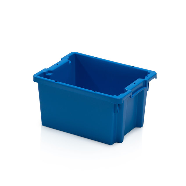 Plastic Stacking Crate 40x30x22cm  Blue Nestable