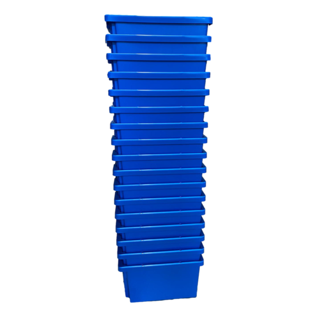 Skrzynki Gniazdowe, Plastikowe skrzynki do układania w stosy 40x30x22cm Niebieskie
