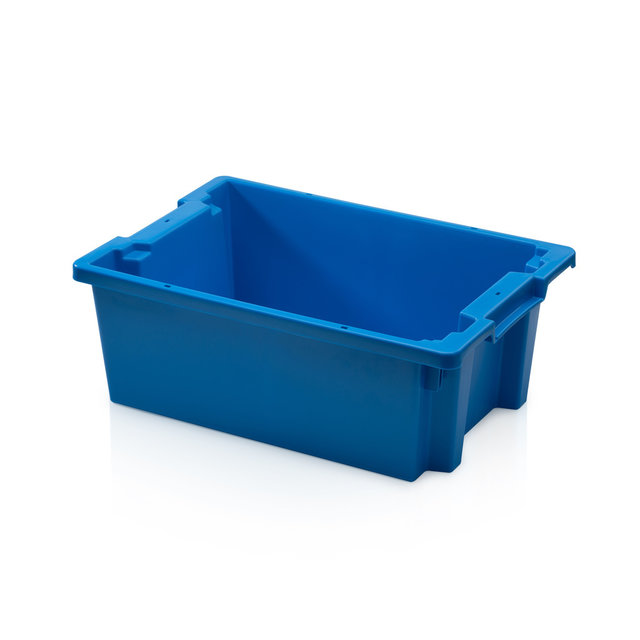 Plastic Stacking Crate 60x40x22cm  Blue Nestable