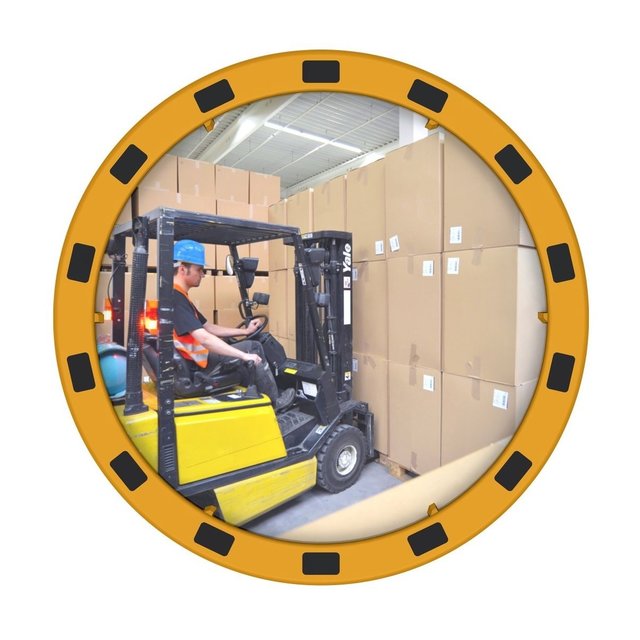 EUvex Industrial Mirror Round/Rectangle Pro black/yellow frame