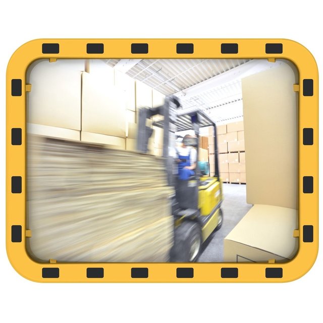EUvex Industrial Mirror Round/Rectangle Pro black/yellow frame