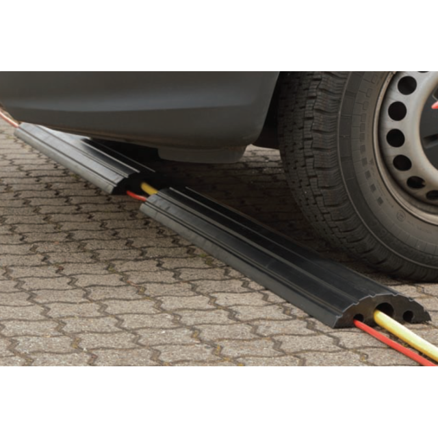 Próg kablowy Mostek PVC do 40 Ton Ø 40 mm ochrona kabli 3 kanałowy Żółty Próg kablowy Mostek PVC do 40 Ton Ø 40 mm ochrona kabli 3 kanałowy Żółty