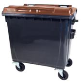 4 wheeled collection waste bin 770L Black 4 wheeled collection waste bin 770L Black