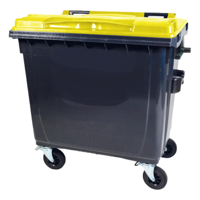 4 wheeled collection waste bin 770L Green