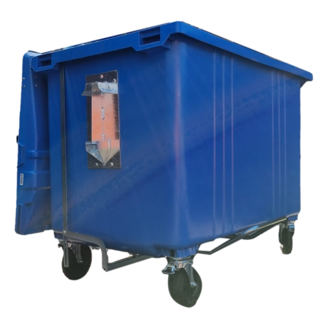 4 wheeled collection waste bin 1700LBlue H.D.P.E.