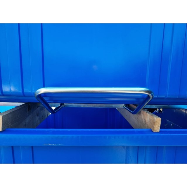 4 wheeled collection waste bin 1700LBlue H.D.P.E.