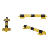 Collision protection crossbar galvanized and powder coated in yellow-black Collision protection crossbar galvanized and powder coated in yellow-black