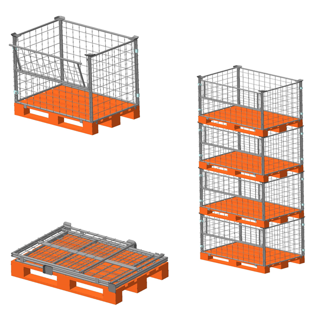 Cage Container steel H1200mm folding window