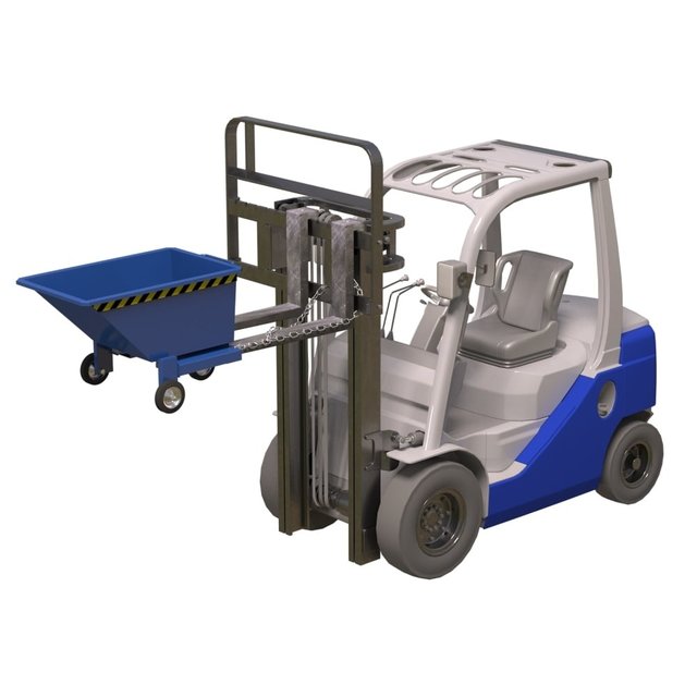 Kontener samowyładowczy manualny na kółkach 600L Model CW Kontener samowyładowczy manualny na kółkach 600L Model CW