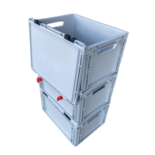 Eurobox Universal 40x30x28,5 cm with lid open handle Euro container KTL box Closed handle Eurobox Universal 40x30x28,5 cm with lid open handle Euro container KTL box Closed handle