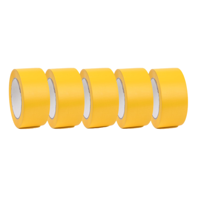 Taśma klejąca do znakowania podłóg PVC 50 mm Żółta 5 sztuk Taśma klejąca do znakowania podłóg PVC 50 mm Żółta 5 sztuk