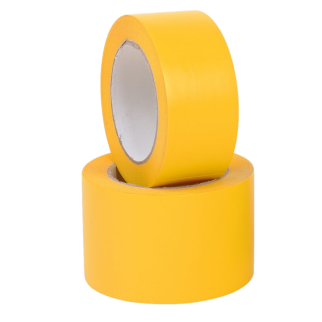 Taśma klejąca do znakowania podłóg PVC 50 mm Żółta 5 sztuk Taśma klejąca do znakowania podłóg PVC 50 mm Żółta 5 sztuk