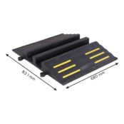 Mostek przejazdowy 830 x 680 x 75 mm 2 tunele Żółty