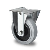 Fixed wheels 100mm 200kg Grey Elastic Rubber High-quality Polyamide