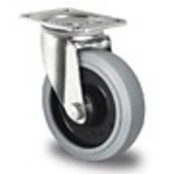 Swivel wheel 125mm 220kg Grey Elastic Rubber High-quality Polyamide
