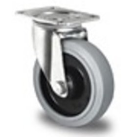 Swivel wheel 125mm 220kg Grey Elastic Rubber High-quality Polyamide