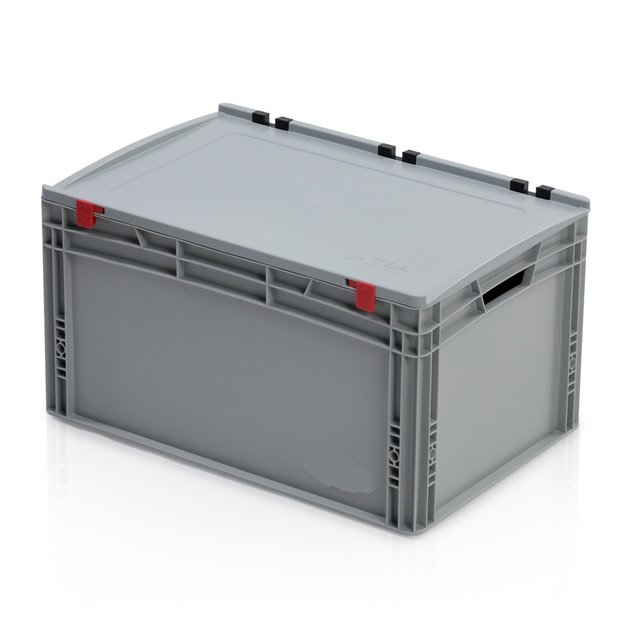 Skrzynka Plastikowa EURO 60x40x33.5 cm ze zintegrowaną pokrywą i otwartymi uchwytami Eurobox