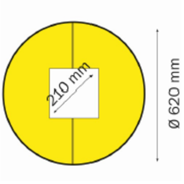 Odbojnica polietylenowa okrągła Łatwy montaż Ø 620 mm rdzeń 260 x 260 mm ochrona kolumn