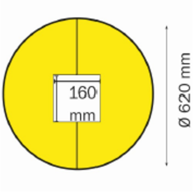 Polyethylene column protection Easy fix Ø 620 mm Round model, core 260 x  260 mm