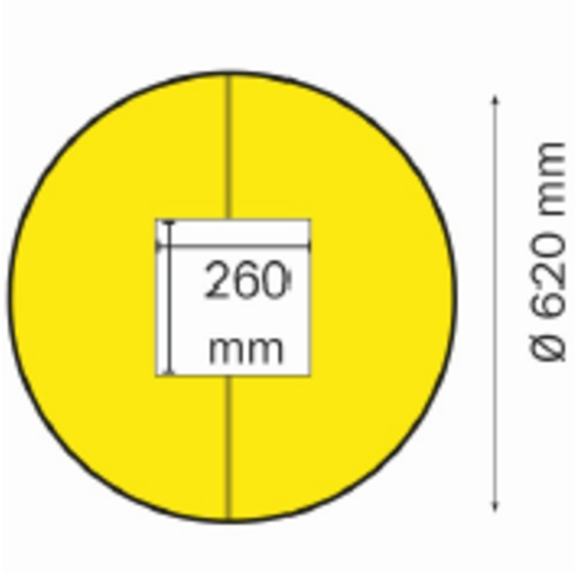 Odbojnica polietylenowa okrągła Łatwy montaż Ø 620 mm rdzeń 260 x 260 mm ochrona kolumn